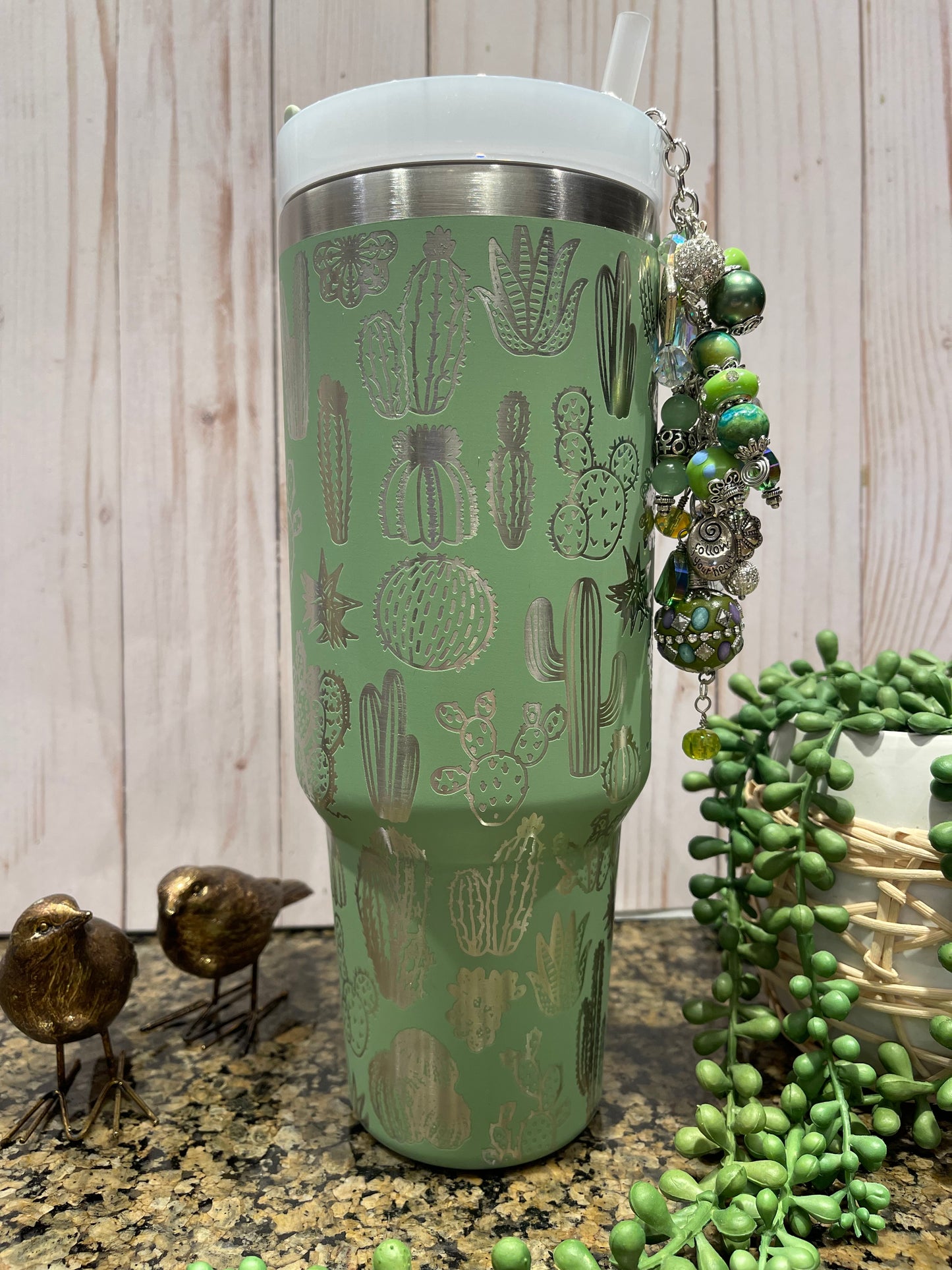 Green Cactus 40 oz Tumbler