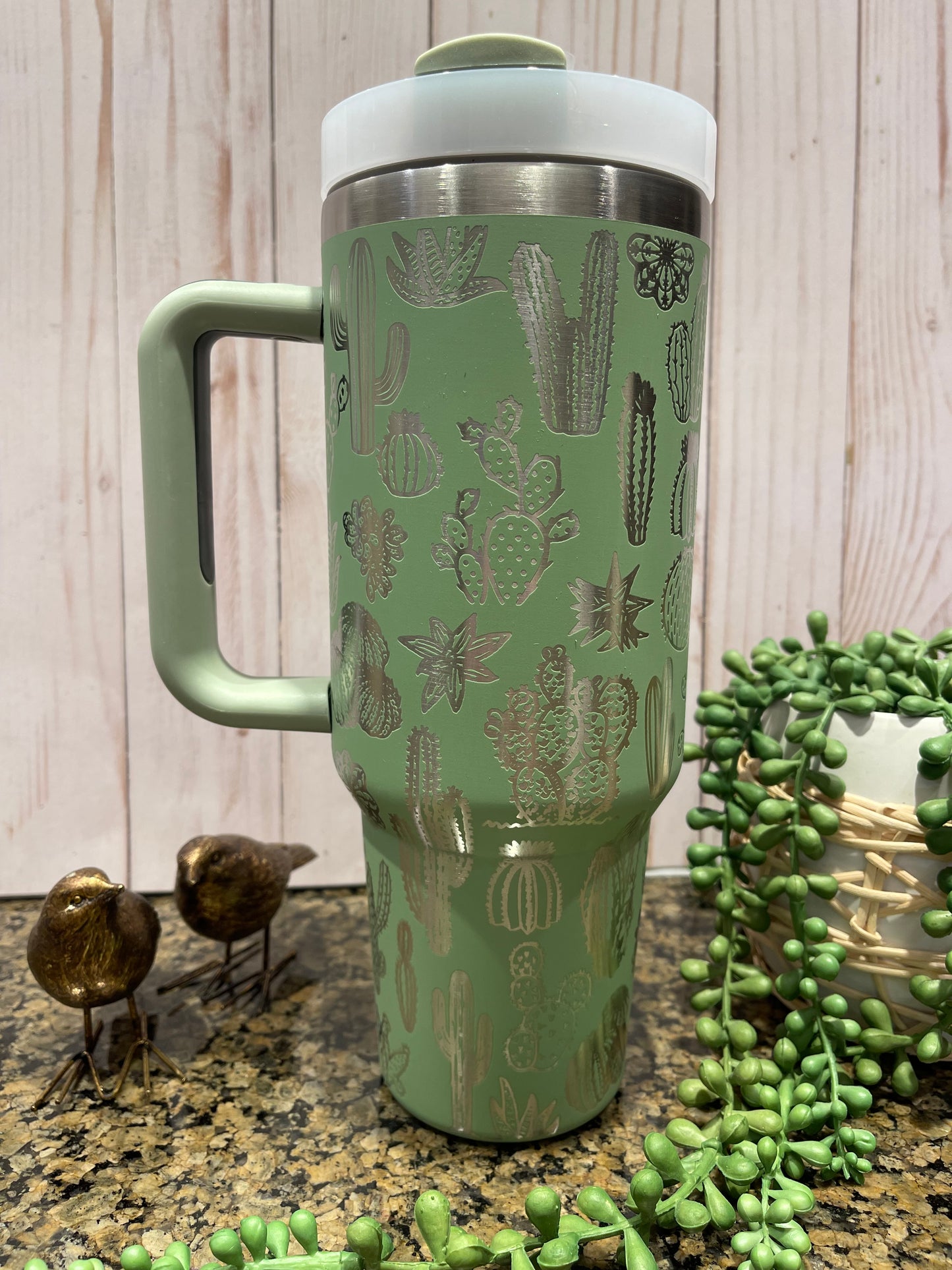 Green Cactus 40 oz Tumbler