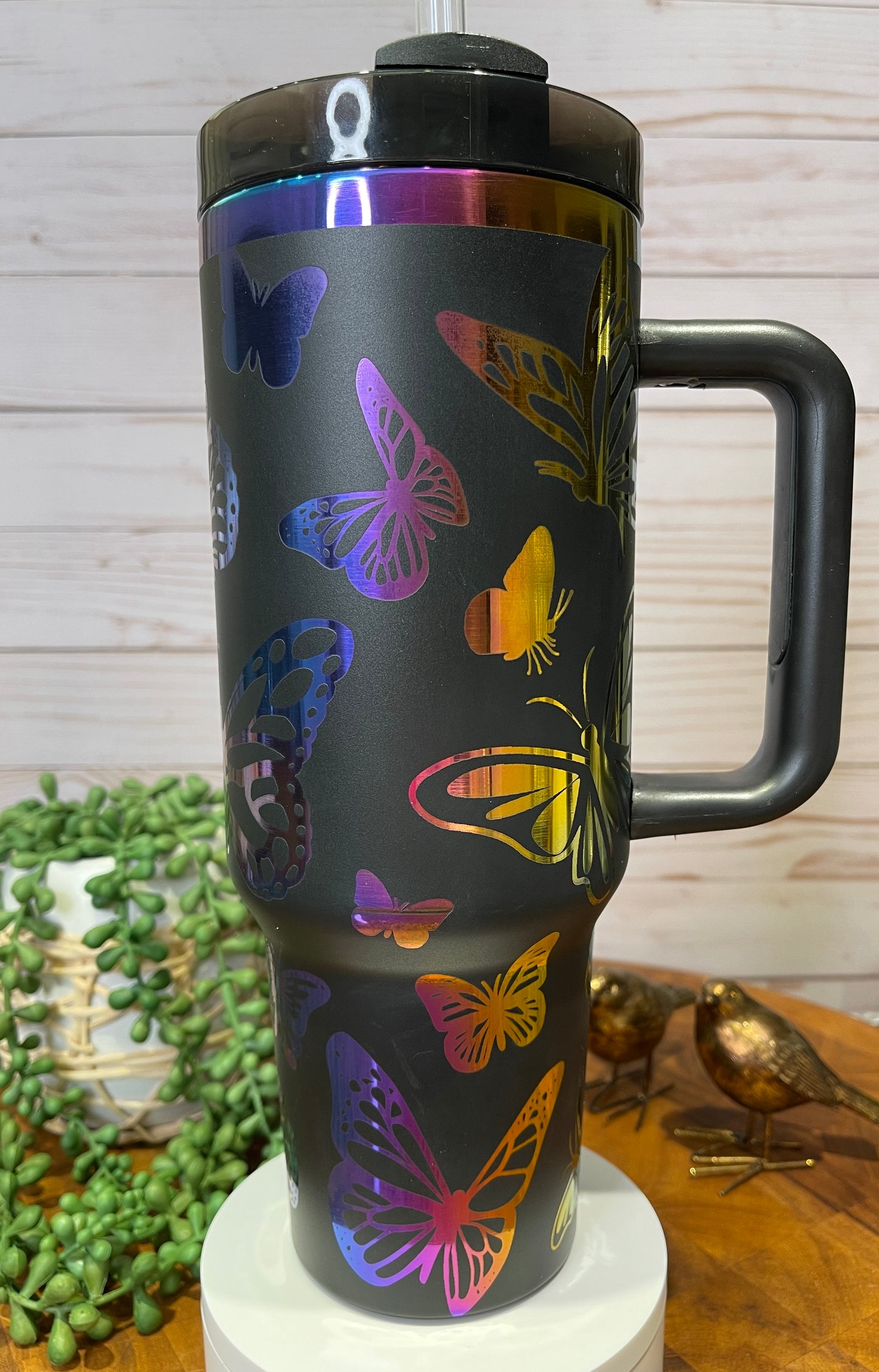 Rainbow Butterfly Tumbler